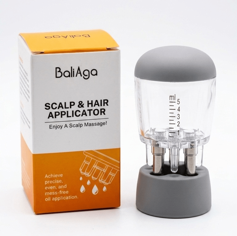 BaliAga Scalp & Hair Oil Applicator, Head Massager Scalp, Root Comb Applicator Bottle for Haircare - For precise, even and mess - free oiling - Bali Aga Beauty
